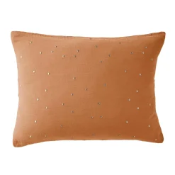 Taie d'oreiller rectangulaire gaze de coton (50 x 70 cm) Gaïa Chic Abricot