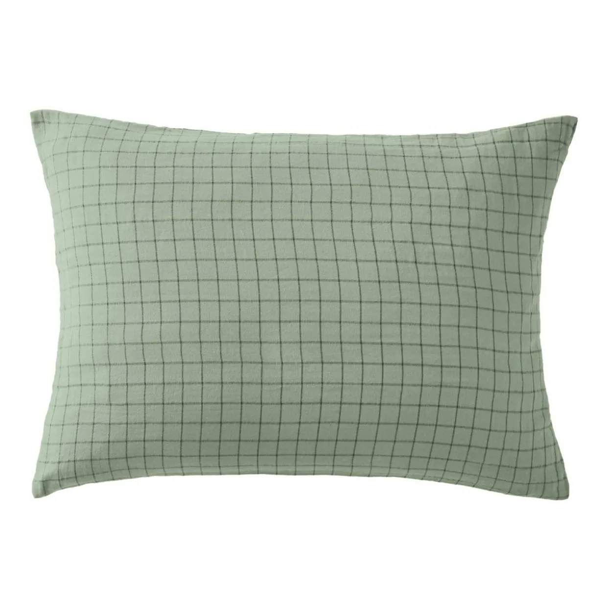 Taie d'oreiller rectangulaire gaze de coton (50 x 70 cm) Gaïa Mix Vert eucalyptus