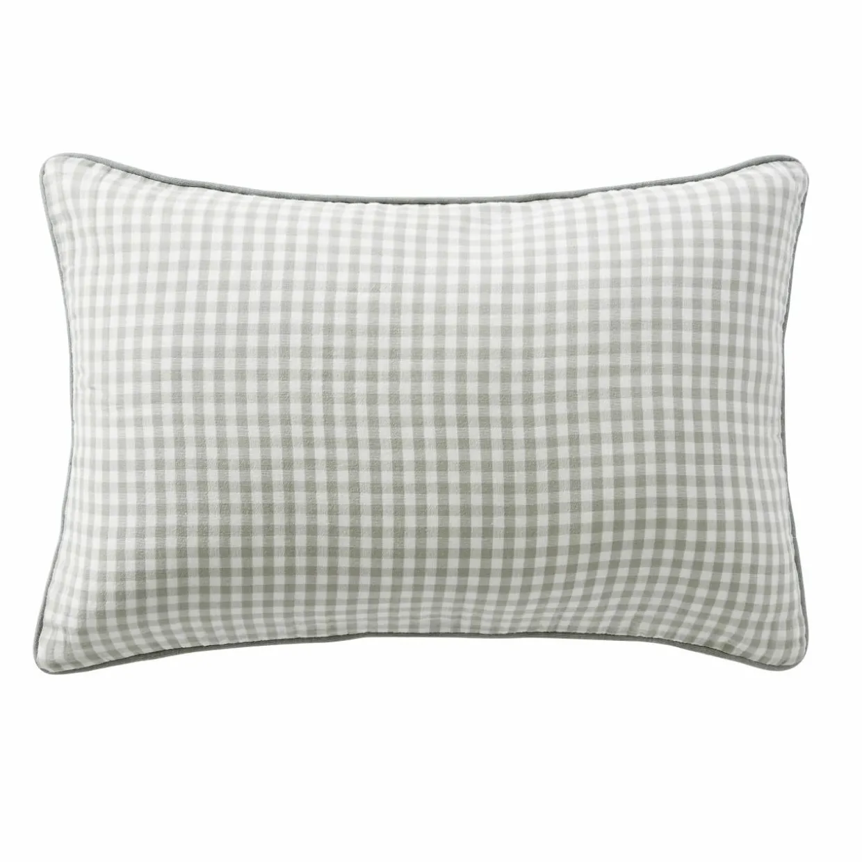 Taie d'oreiller rectangulaire gaze de coton (50 x 80 cm) Gaïa Vichy Vert eucalyptus