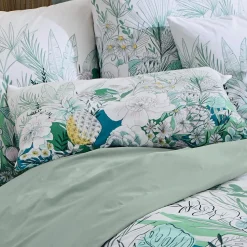 Taie d'oreiller rectangulaire percale de coton (50 x 70 cm) Bali Verte