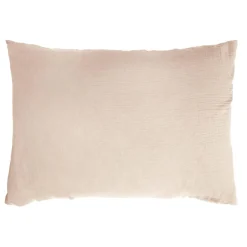 Taie d'oreiller rectangulaire gaze de coton (50 x 80 cm) Gaïa Rose poudré