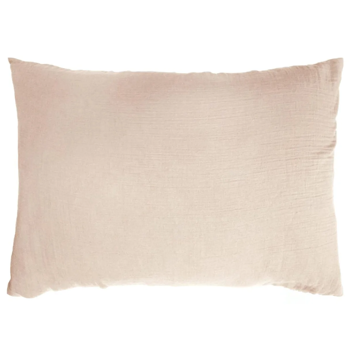 Taie d'oreiller rectangulaire gaze de coton (50 x 80 cm) Gaïa Rose poudré
