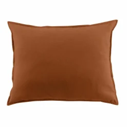 Taie d'oreiller rectangulaire flanelle de coton (50 x 70 cm) Nina Terracotta