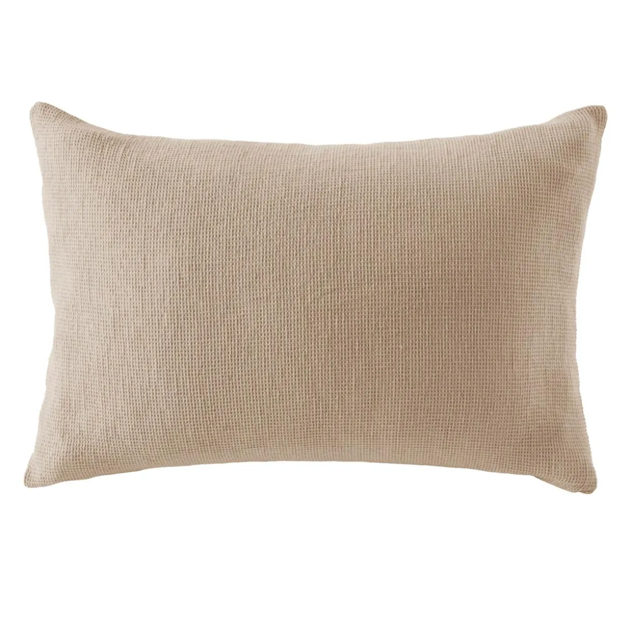 Taie d'oreiller Rectangulaire coton nid d'abeille (50 x 70 cm) Eva Ficelle