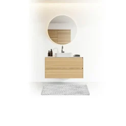 Tapis de bain coton (50 x 75 cm) Tresse Gris