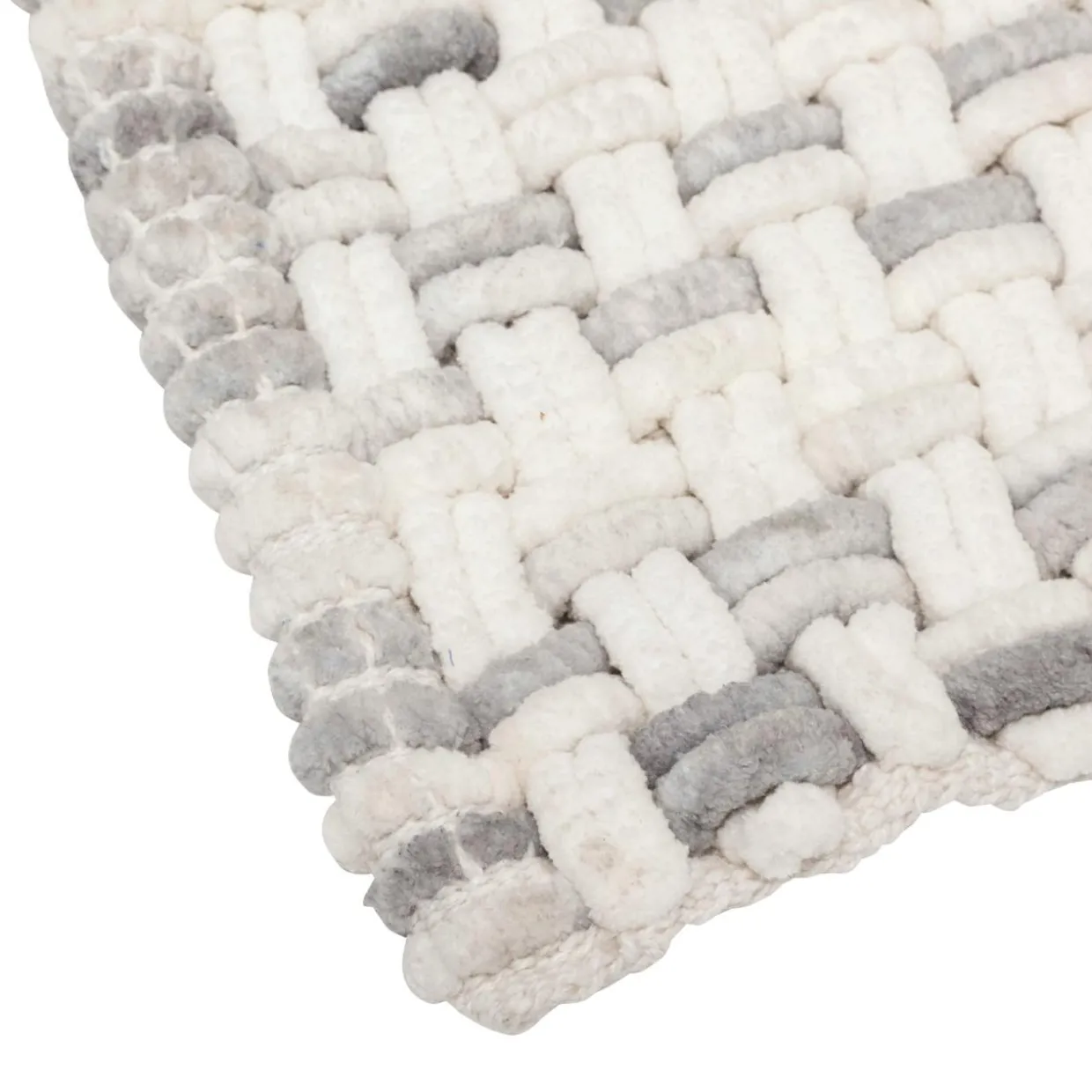 Tapis de bain coton (50 x 75 cm) Tresse Gris