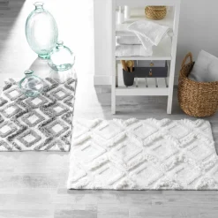 Tapis de bain coton (50 x 80 cm) Ikatis Blanc
