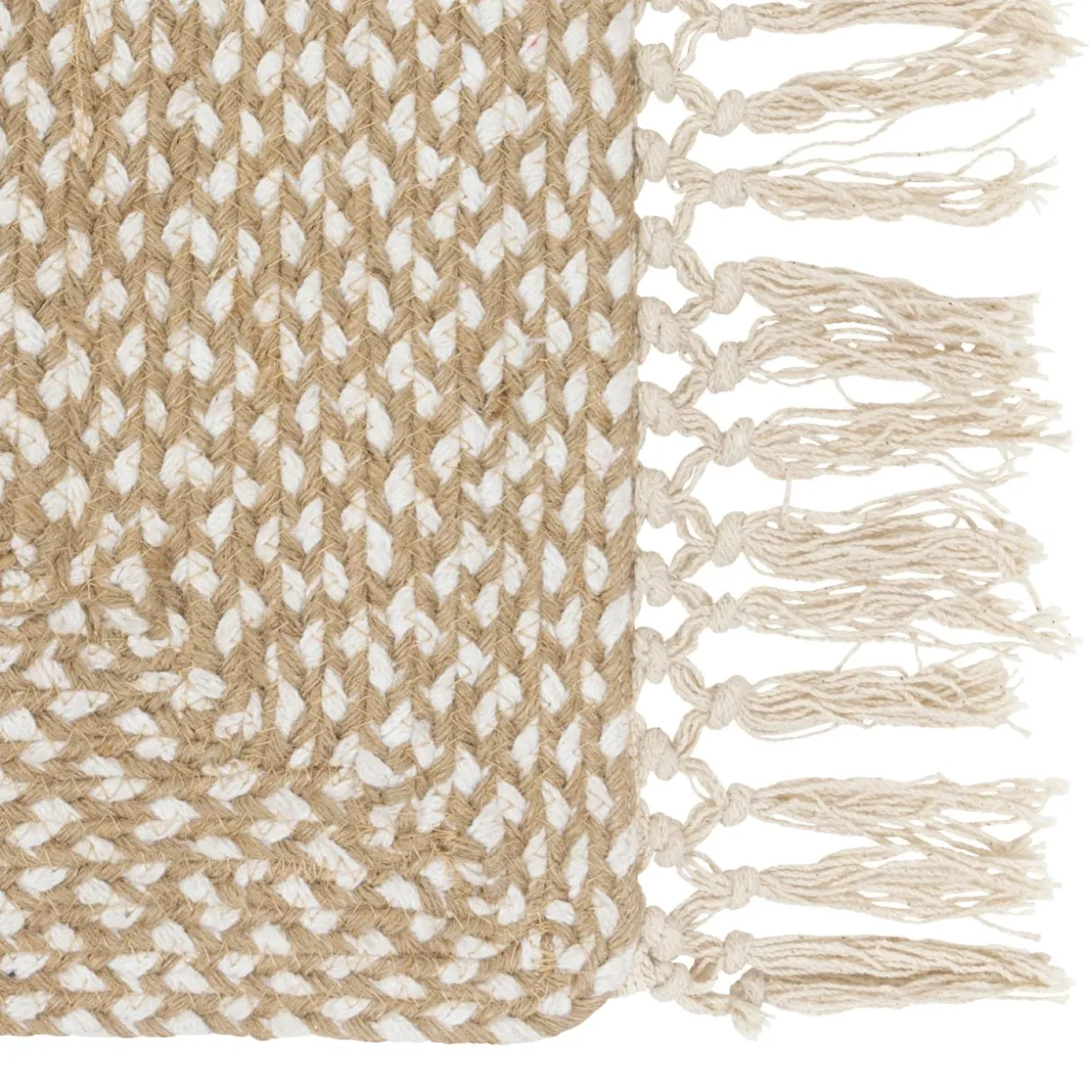 Tapis de couloir jute et coton (80 x 200 cm) Jyta Blanc