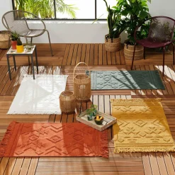 Tapis de salon coton (60 x 90 cm) Cilaos Terracotta