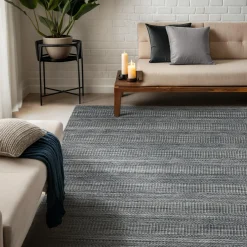 Tapis de salon rectangulaire matière recyclée (140 x 200 cm) Aiko Gris