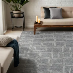 Tapis de salon rectangulaire laine tuftée (160 x 230 cm) Yutoo Gris