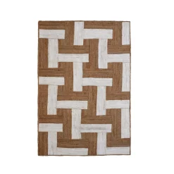 Tapis de salon rectangulaire jute tissée main (140 x 200 cm) Anjali Marron