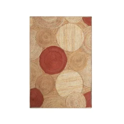 Tapis de salon rectangulaire jute tissée main (160x230 cm) Tara Terracotta