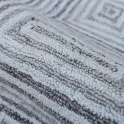 Tapis de salon rectangulaire matière recyclée tuftée (160 x 230 cm) Shelton Gris