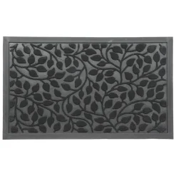 Tapis d'entrée antidérapant (45 x 75 cm) Feuillage Noir