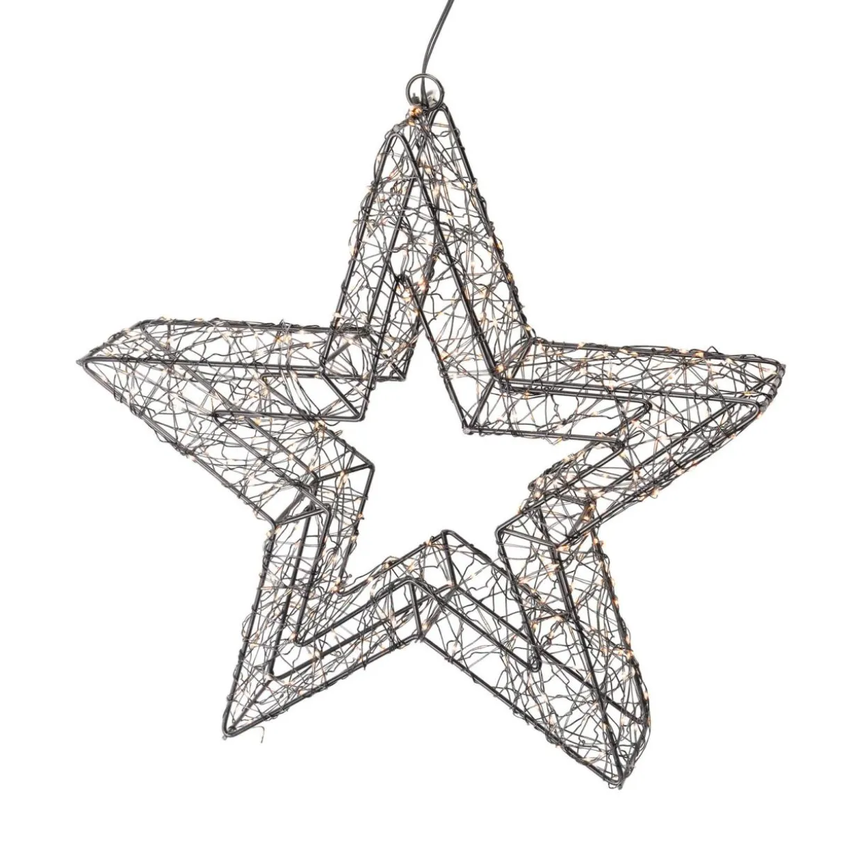 Étoile lumineuse à suspendre 500 Micro LED (D38 cm) Star Light Noir et blanc chaud