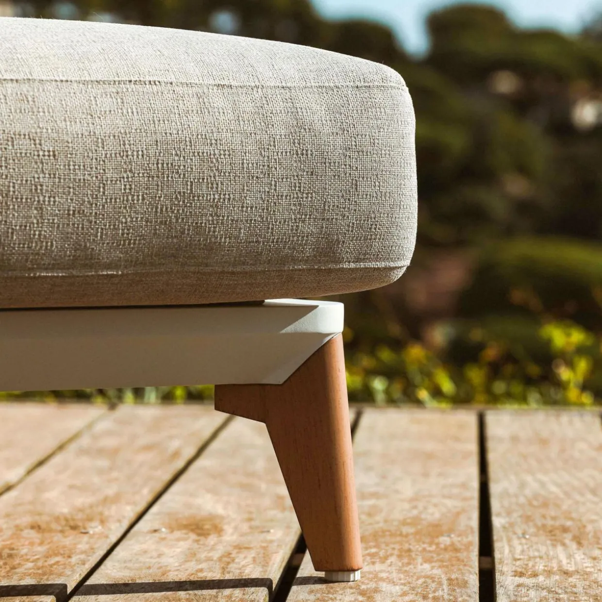 Transat double en aluminium Monte Carlo Blanc et taupe