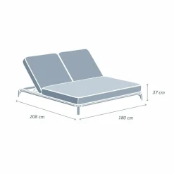 Transat double en aluminium Monte Carlo Blanc et taupe