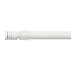Tringle autobloquante extensible ronde (L40 - 60 cm / D10 mm) Pia Blanc satiné