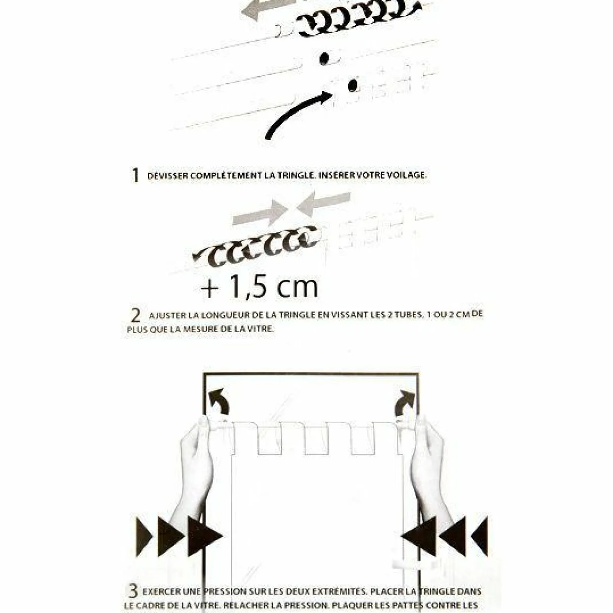 Tringle extensible Fix'vit (30 à 50 cm) Blanc