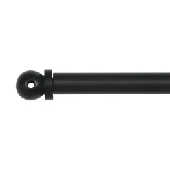 Tringle voilage extensible ronde (L60 - 80 cm /D7 mm) Pietro Noir mat