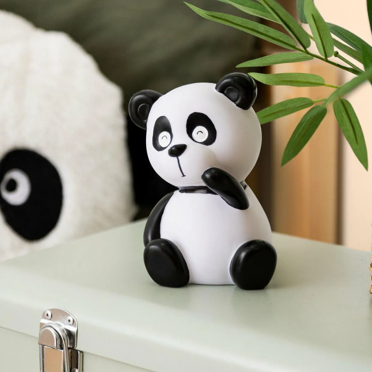 Veilleuse enfant à piles (10 x 13,5 cm) Panda Noire