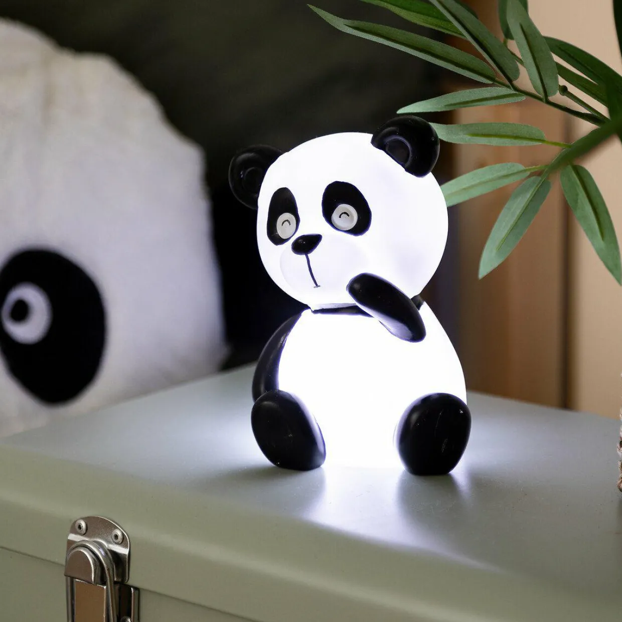 Veilleuse enfant à piles (10 x 13,5 cm) Panda Noire