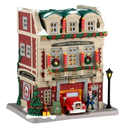 Village de Noël Lemax lumineux Caserne de pompiers de Liberty Trail