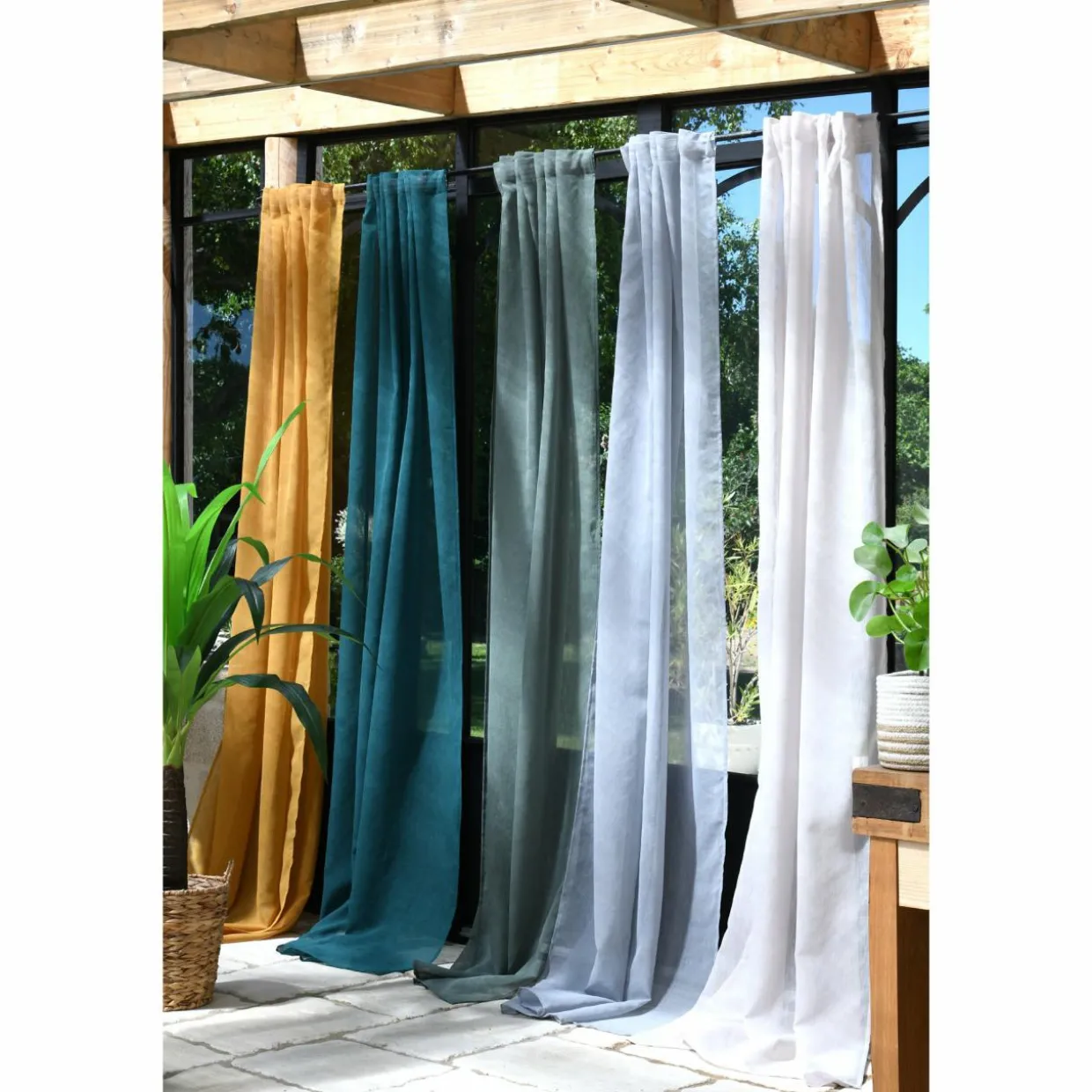 Voilage galon fronceur (140 x 260 cm) Derby Jaune moutarde