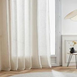 Voilage galon fronceur effet lin (280 x 240 cm) Luca Beige