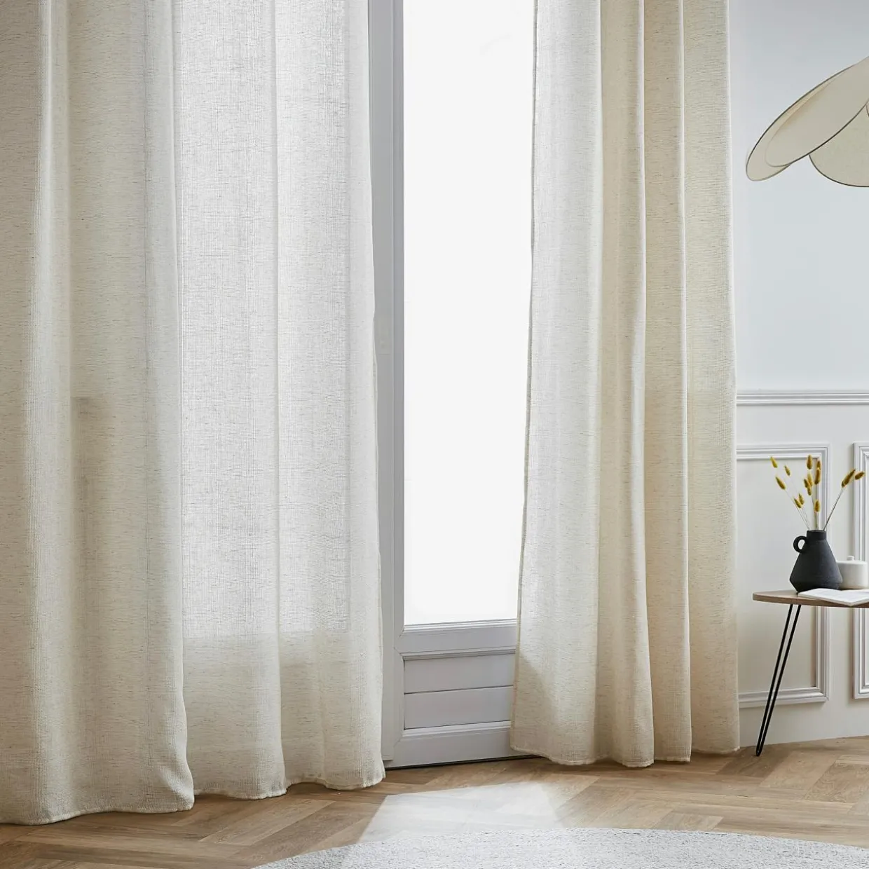 Voilage galon fronceur effet lin (140 x 240 cm) Luca Beige