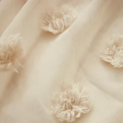 Voilage galon fronceur pompons (140 x 240 cm) Suzie Beige