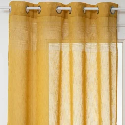 Voilage œillets (140 x 240 cm) Sab Jaune ocre
