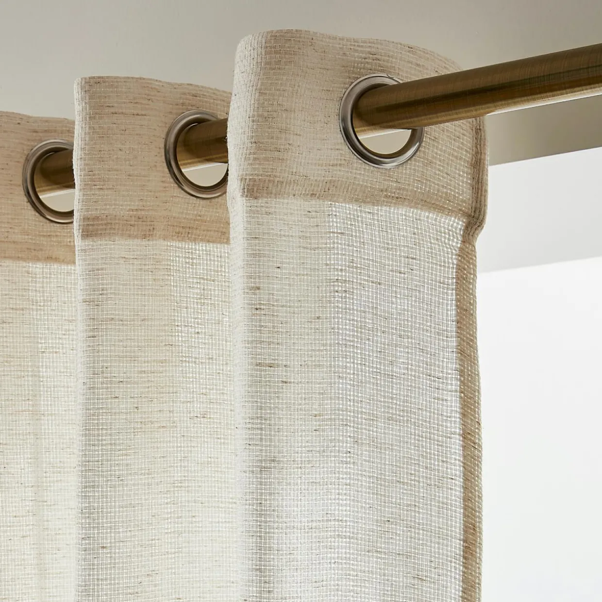 Voilage œillets effet lin (140 x 240 cm) Luca Beige