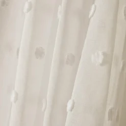 Voilage oeillets pompons (140 x 240 cm) Emie Beige