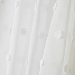 Voilage oeillets pompons (280 x 240 cm) Emie Blanc