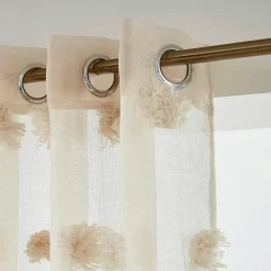 Voilage oeillets pompons (280 x 240 cm) Suzie Beige