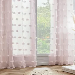 Voilage oeillets pompons (140 x 280 cm) Suzie Rose